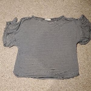 Striped Ruffle Sleeve Shirt